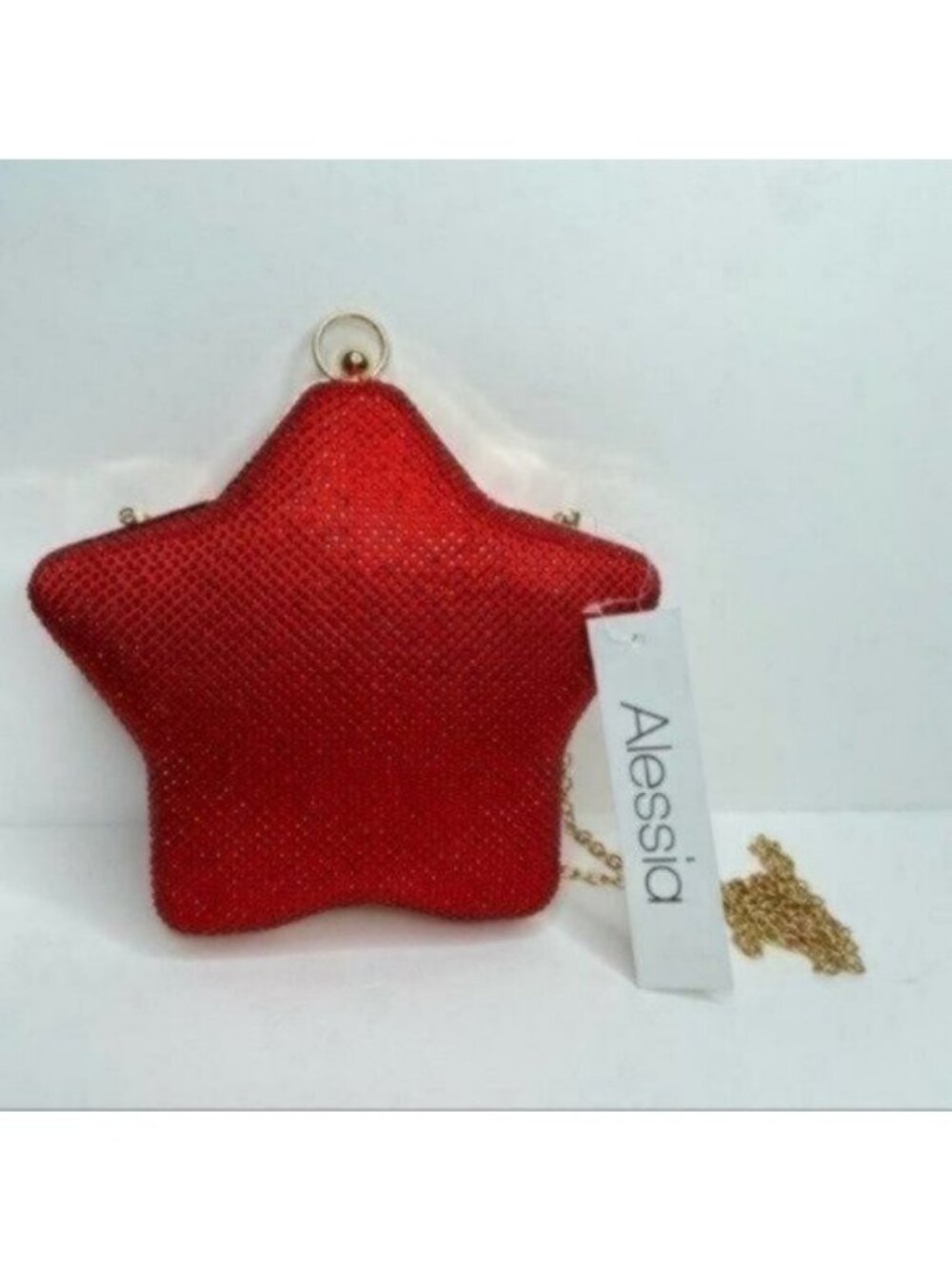 Alessia Red Rhinestone Clutch/Crossbody Bag NWT